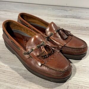 G.H. Bass Henry Tasseled Kilties Dress Loafer Shoes Mens 9 M Brown Leather